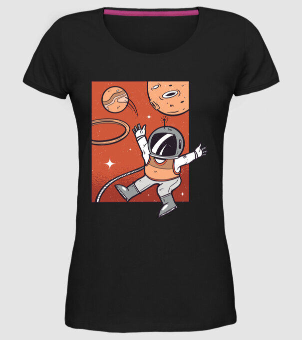 Astronaut Baschetbalist model negru pe tricou