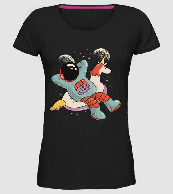 Odihnă Astronaut model negru pe tricou