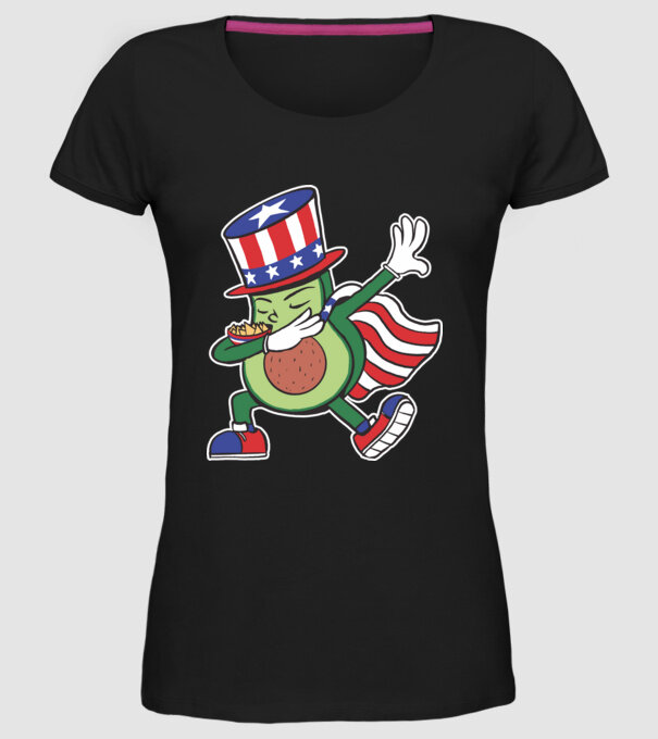 SUA Avocado DAB model negru pe tricou