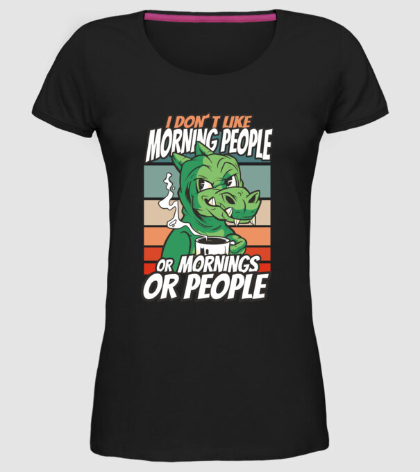 Urăsc diminețile și oamenii antisocial model negru pe tricou