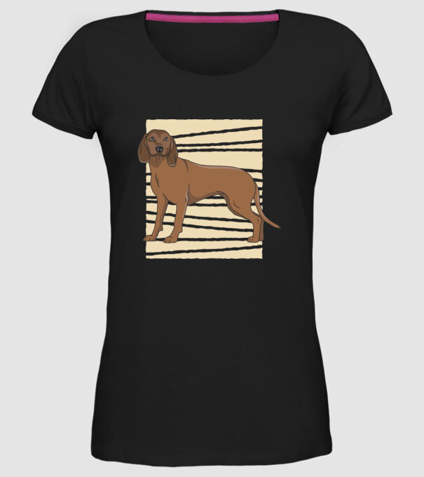 Câine de vânătoare model negru pe tricou