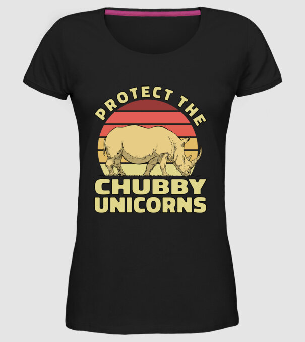 Protejați Unicornii - Rinocerii plinuți model negru pe tricou