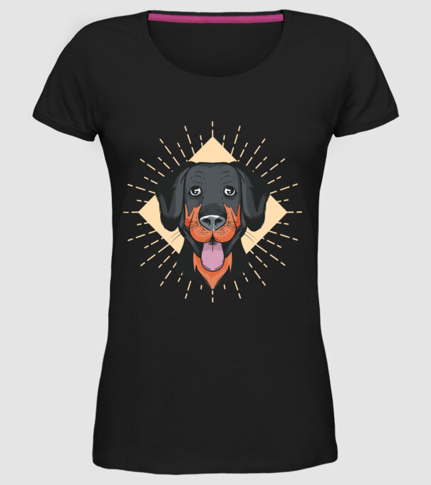 Cap Câine amuzant model negru pe tricou