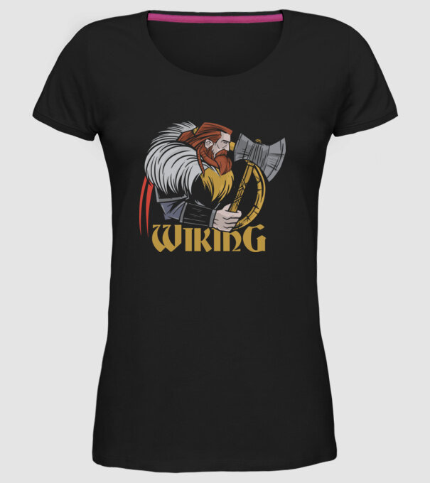 Viking model negru pe tricou