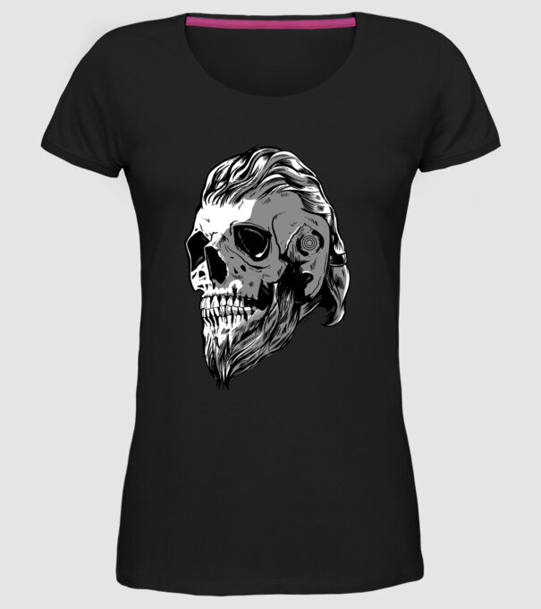 Craniu Viking model negru pe tricou