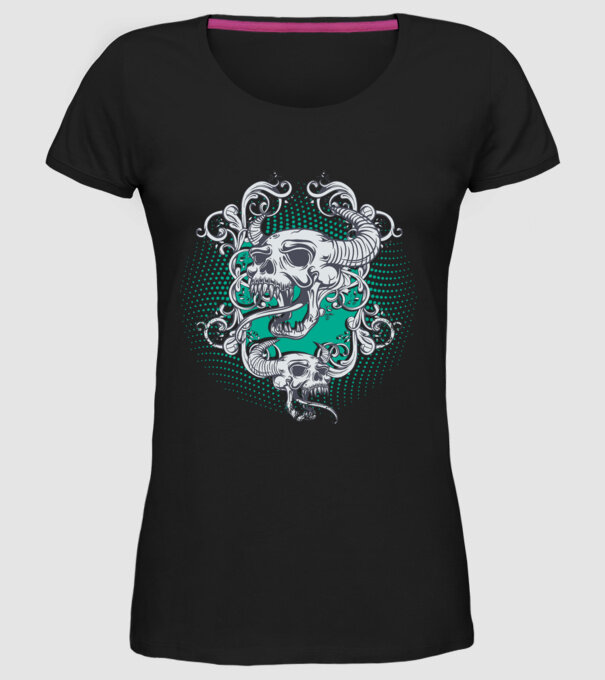 Vintage Craniu model negru pe tricou