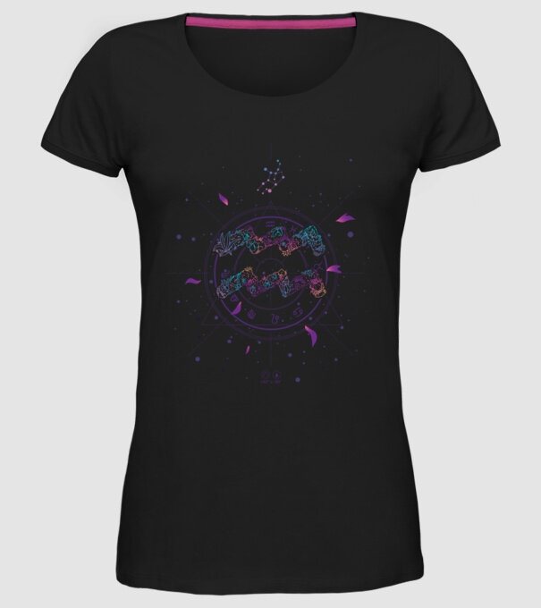Aquarius Zodiac model negru pe tricou