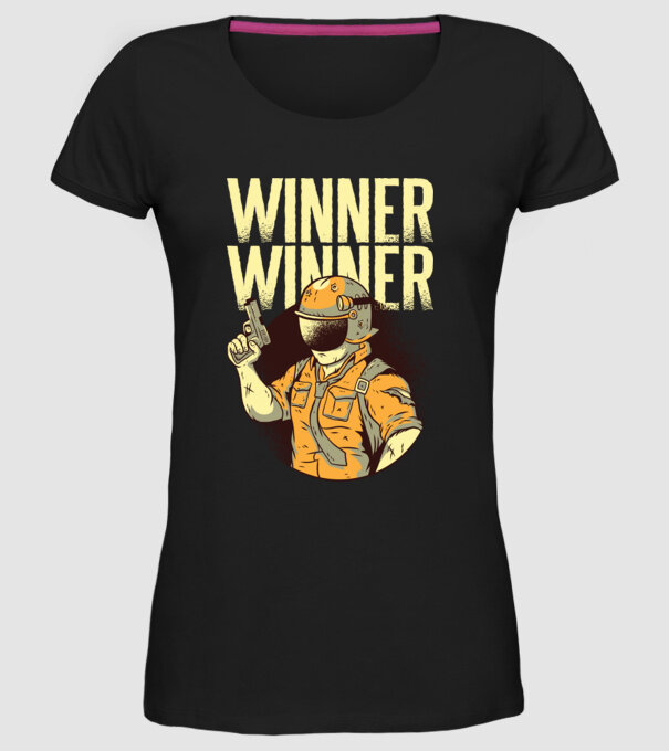 Winner Winner Chicken Dinner PUBG tricou model negru pe tricou