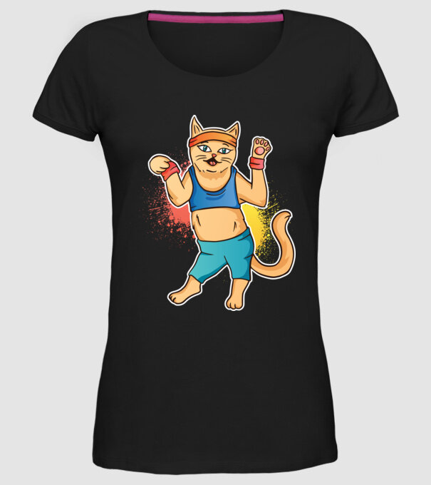Zumba Pisică antrenament model negru pe tricou