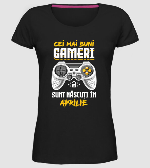 cei mai buni gameri sunt născuți în aprilie model negru pe tricou