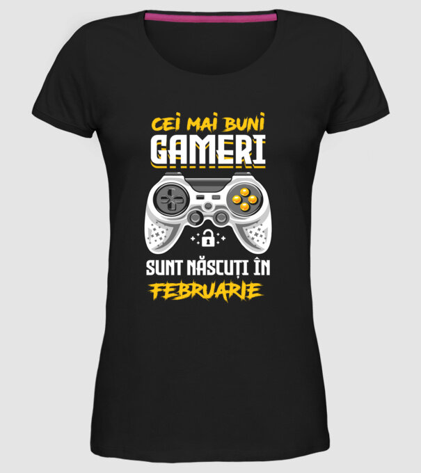 cei mai buni gameri sunt născuți în februarie model negru pe tricou