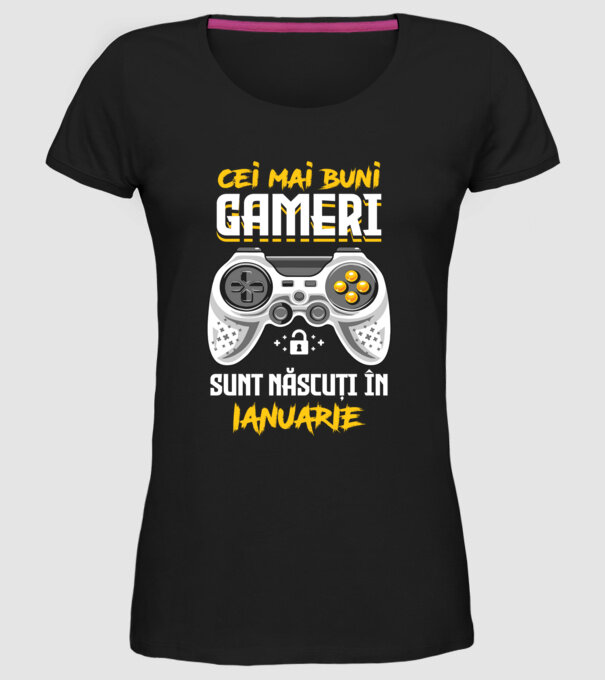 cei mai buni gameri sunt născuți în ianuarie model negru pe tricou