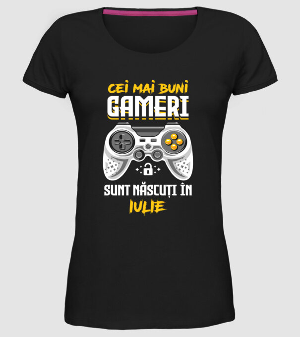 cei mai buni gameri sunt născuți în iulie model negru pe tricou