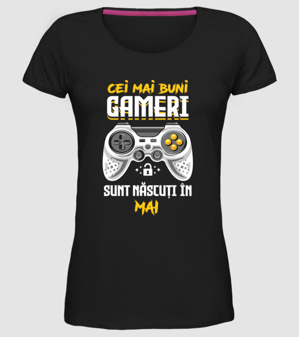 cei mai buni gameri sunt născuți în mai model negru pe tricou