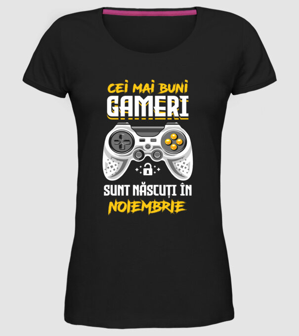 cei mai buni gameri sunt născuți în noiembrie model negru pe tricou