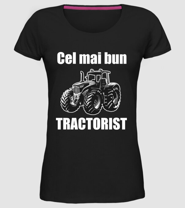 Cel mai bun tractorist model negru pe tricou