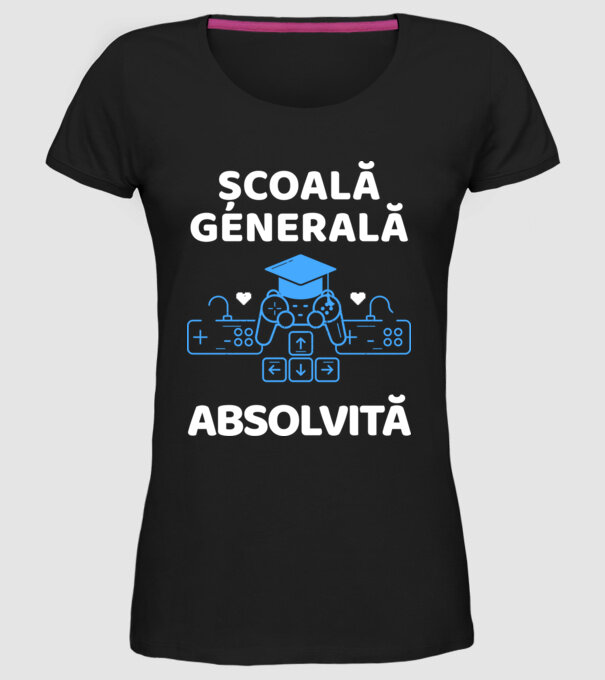 Școală generală absolvită model negru pe tricou
