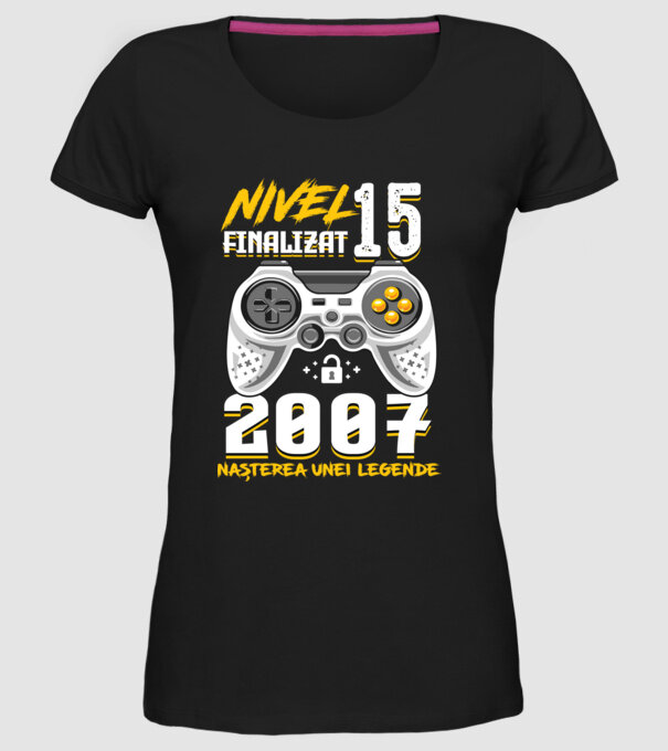 Nivel 15 finalizat. 2007 nașterea unei legende model negru pe tricou