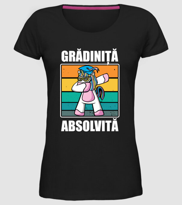 Absolvită grădiniță model negru pe tricou