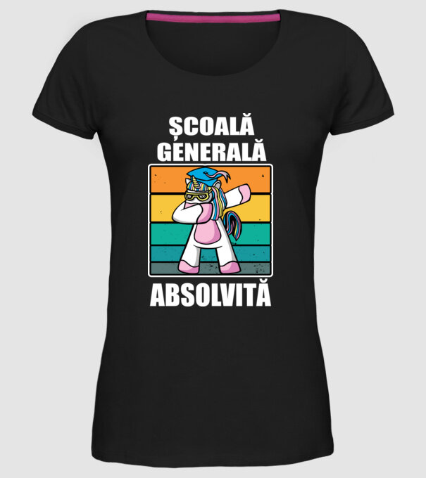 Absolvită școală generală model negru pe tricou