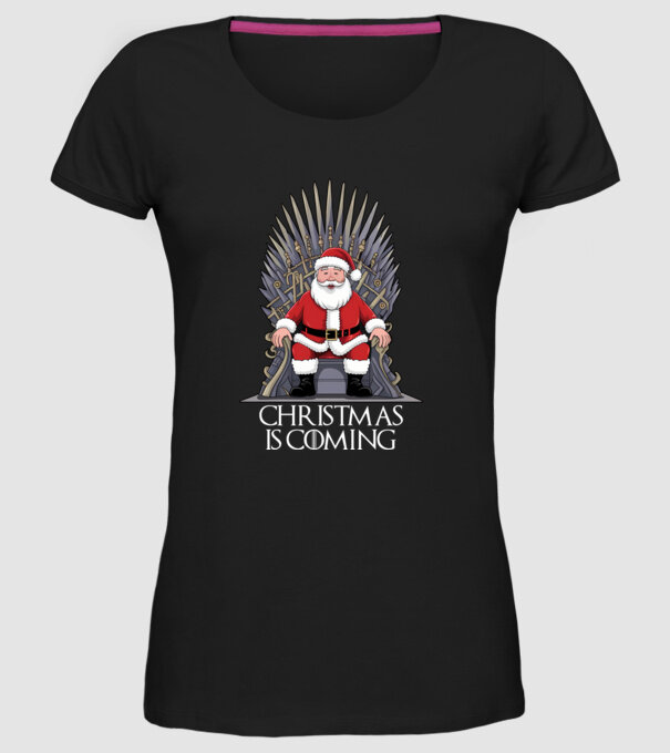 Christmas is Coming Negru model negru pe tricou