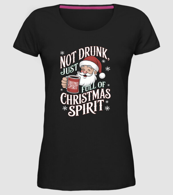 Christmas Spirit Santa model negru pe tricou