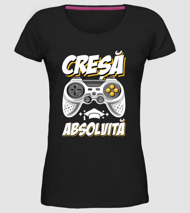 Gameri şcoală Creșă model negru pe tricou