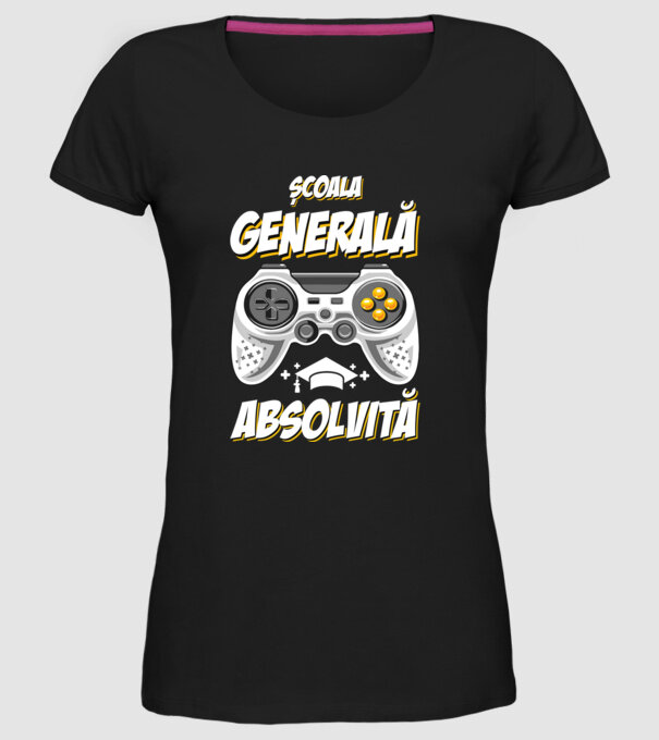 Gameri şcoală școală generală model negru pe tricou