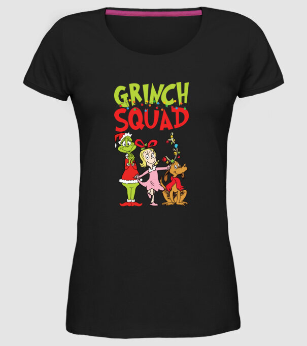 Grinch Squad model negru pe tricou