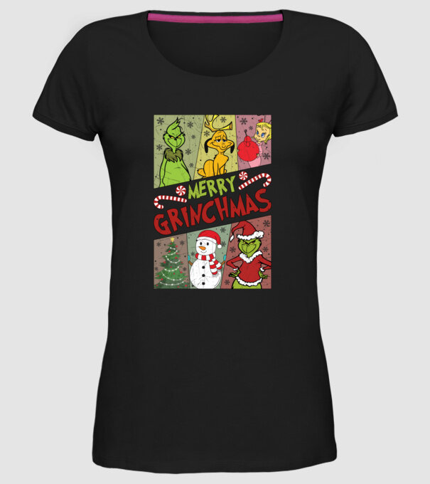 Merry Grinchmas - Grinch model negru pe tricou