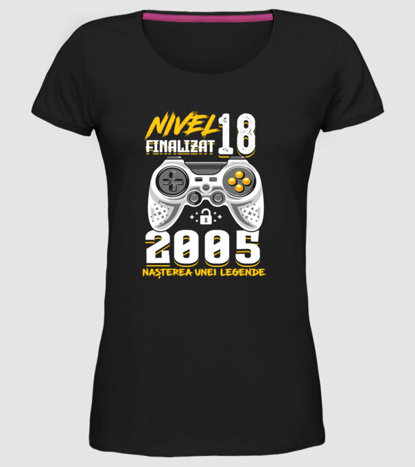 Nivel Finalizat 18  2005 model negru pe tricou