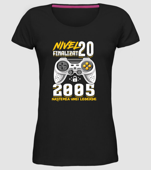 Nivel Finalizat 20 2005 model negru pe tricou