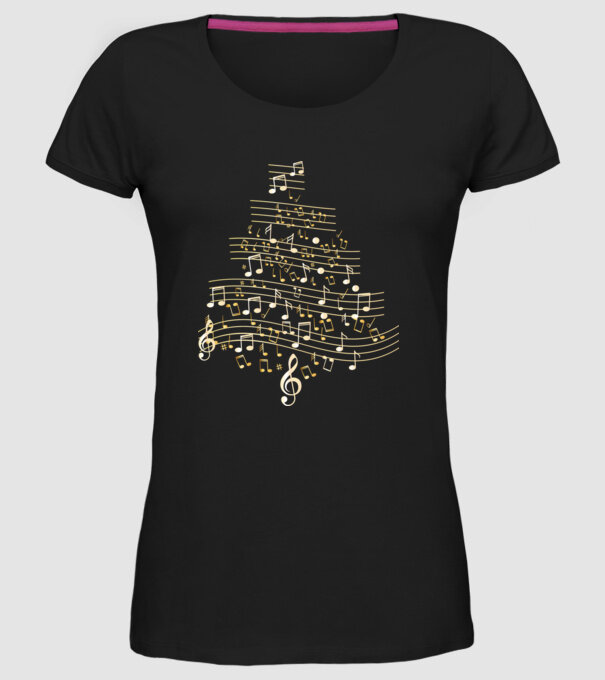 note de Crăciun model negru pe tricou