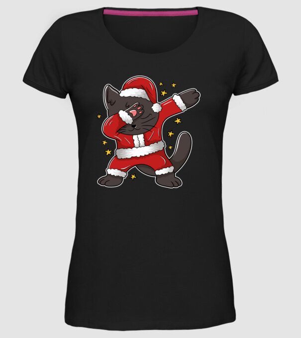 Pisică Dab model negru pe tricou