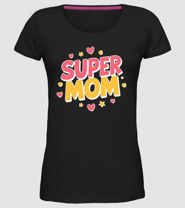 Super Mom Negru model negru pe tricou