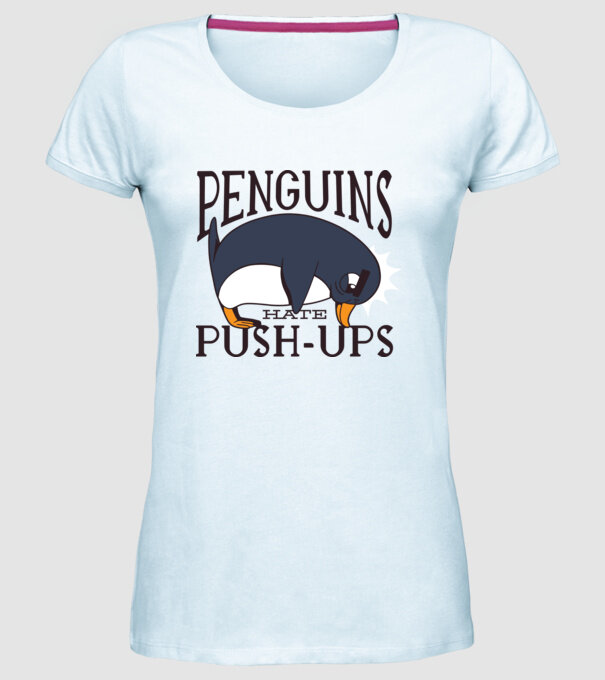 Pinguinii urăsc flotările model albastru deschis pe tricou