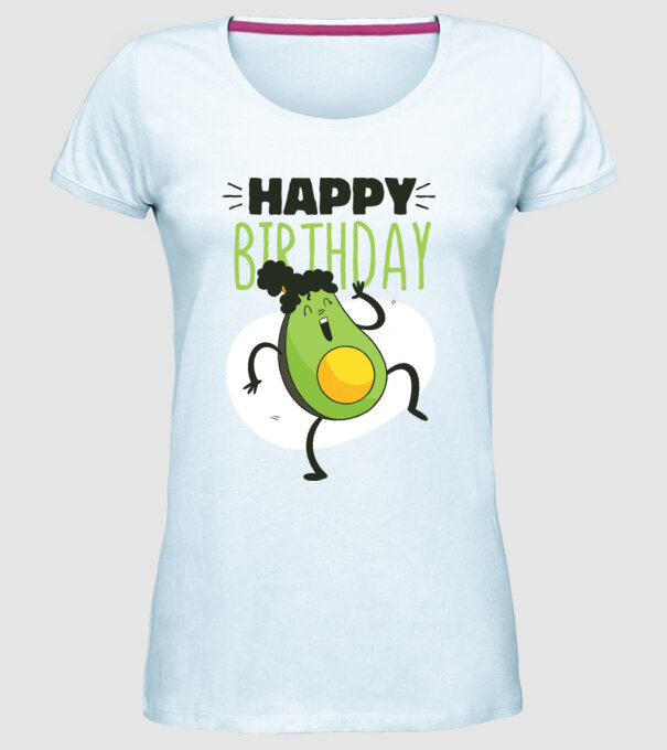 Avocado La mulți ani model albastru deschis pe tricou