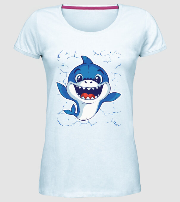 Baby Shark tricou drăguț cu rechin model albastru deschis pe tricou