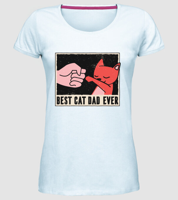 Best Cat Dad Ever - Cel mai bun stăpân de pisică model albastru deschis pe tricou