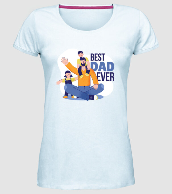 Best Dad ever - Cel mai bun tată model albastru deschis pe tricou