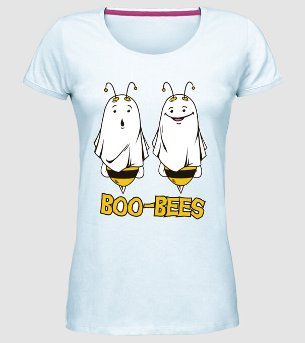 Boo Bees - Albine fantomă Halloween model albastru deschis pe tricou