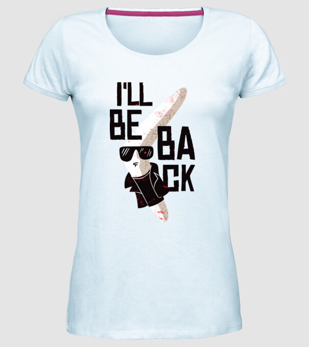 'Boomerang - Mă voi întoarce - I''ll be back' model albastru deschis pe tricou