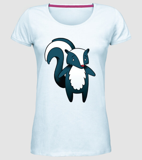 Bursuc puturos model albastru deschis pe tricou
