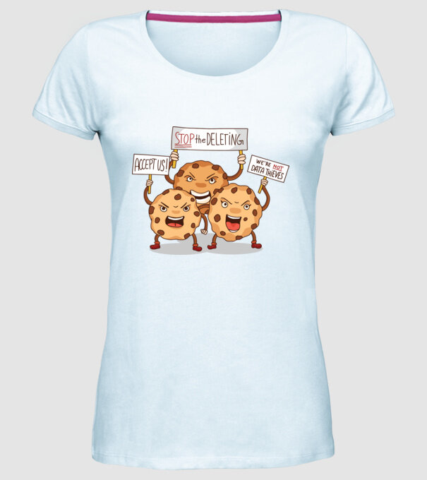 Protest Cookie model albastru deschis pe tricou