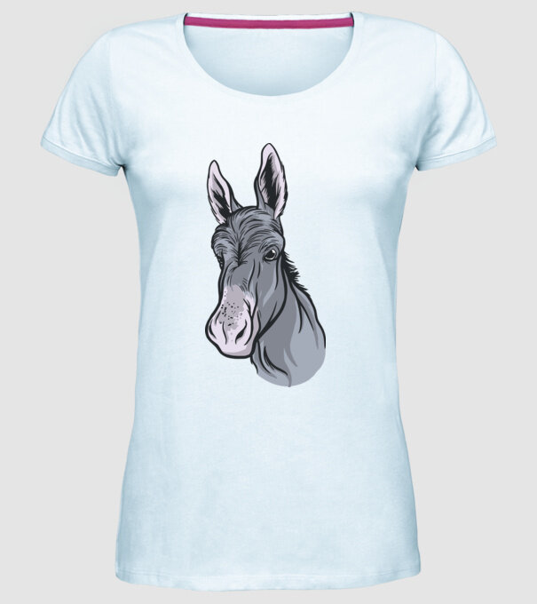 Măgăruș model albastru deschis pe tricou