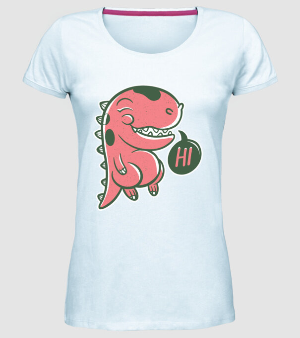 Dinozaur drăguț model albastru deschis pe tricou