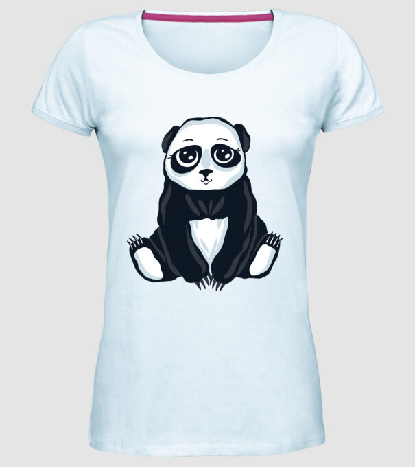 Panda drăguț model albastru deschis pe tricou