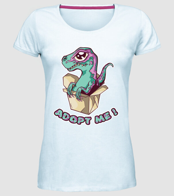 Raptor drăguț model albastru deschis pe tricou