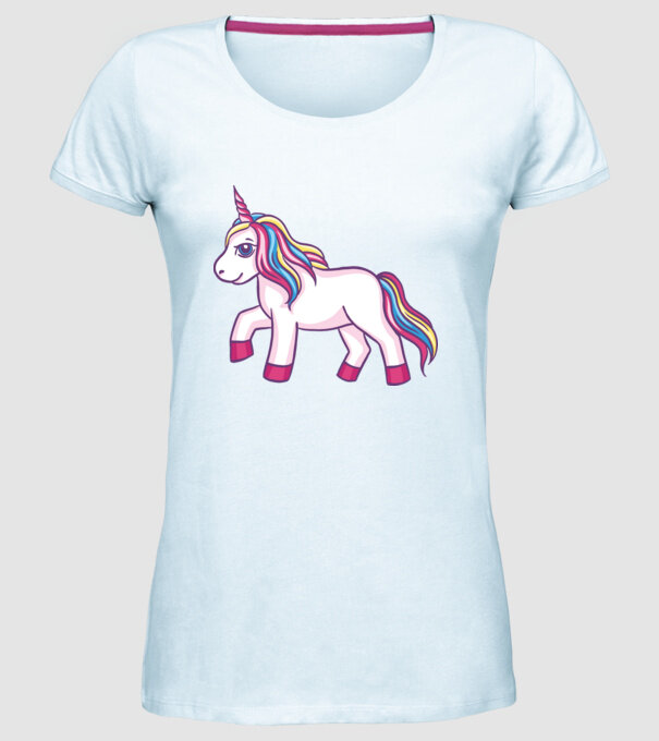 Unicorn drăguț model albastru deschis pe tricou