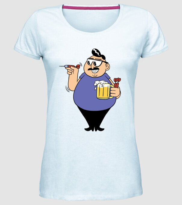 Jucător de darts model albastru deschis pe tricou